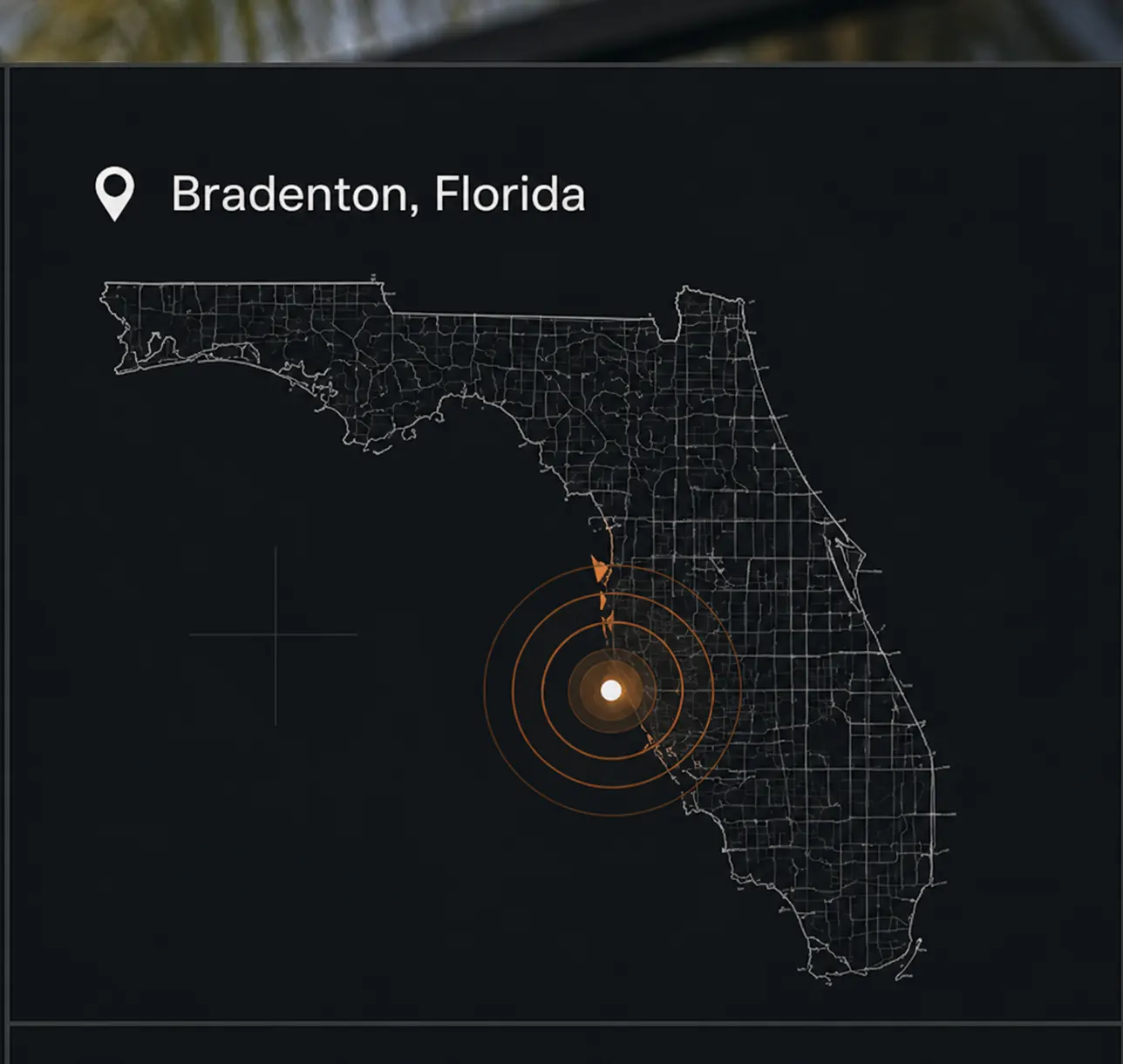 Map of Florida representing statewide pool cage service coverage